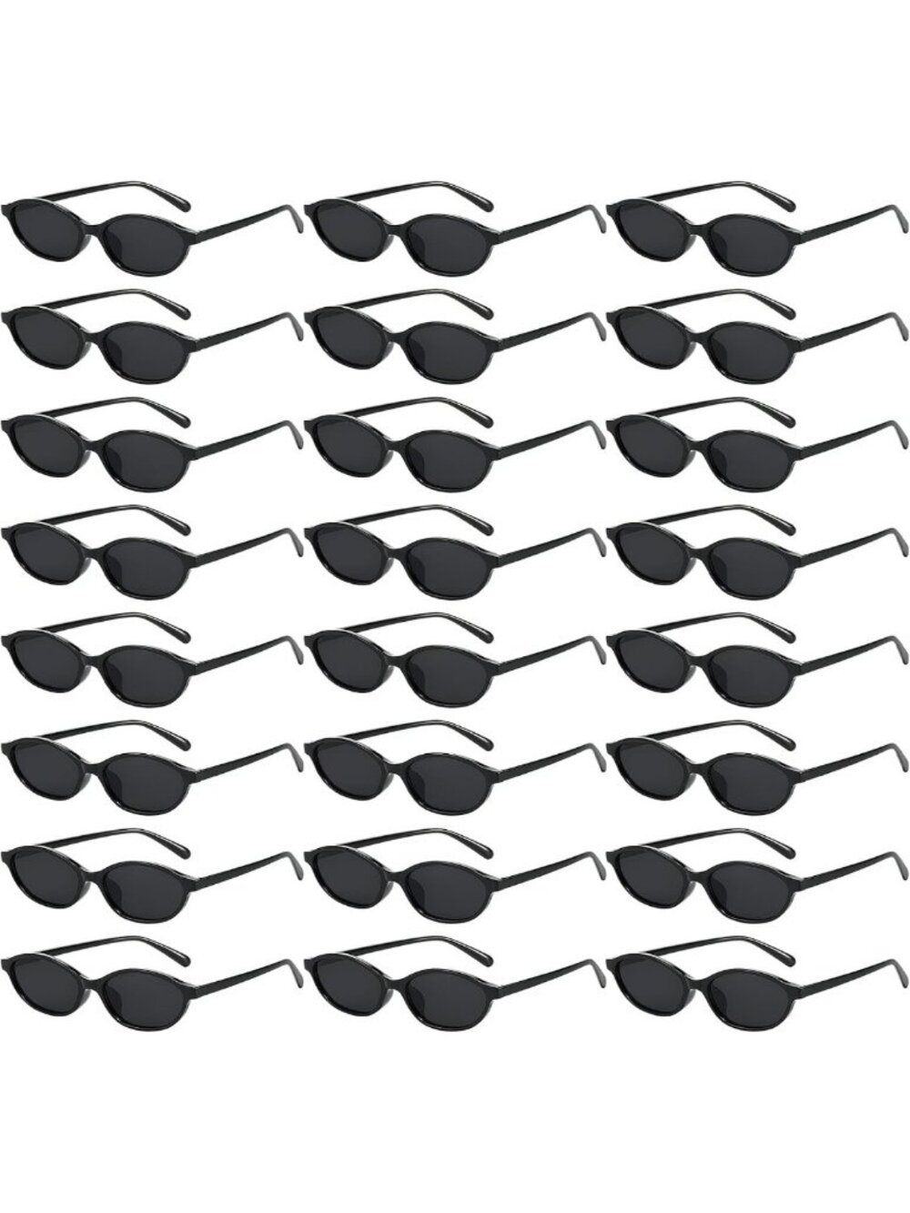 Chic Retro Oval Sunglasses 12/24 Pack | Cat Eye 90s Style Narrow Shades Y2K